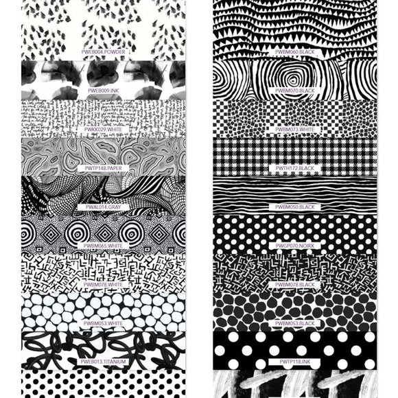 20 FQ B&W Various designers for Free Spirit Fabrics 100% Cotton. Factory cut - Picture 4 of 4